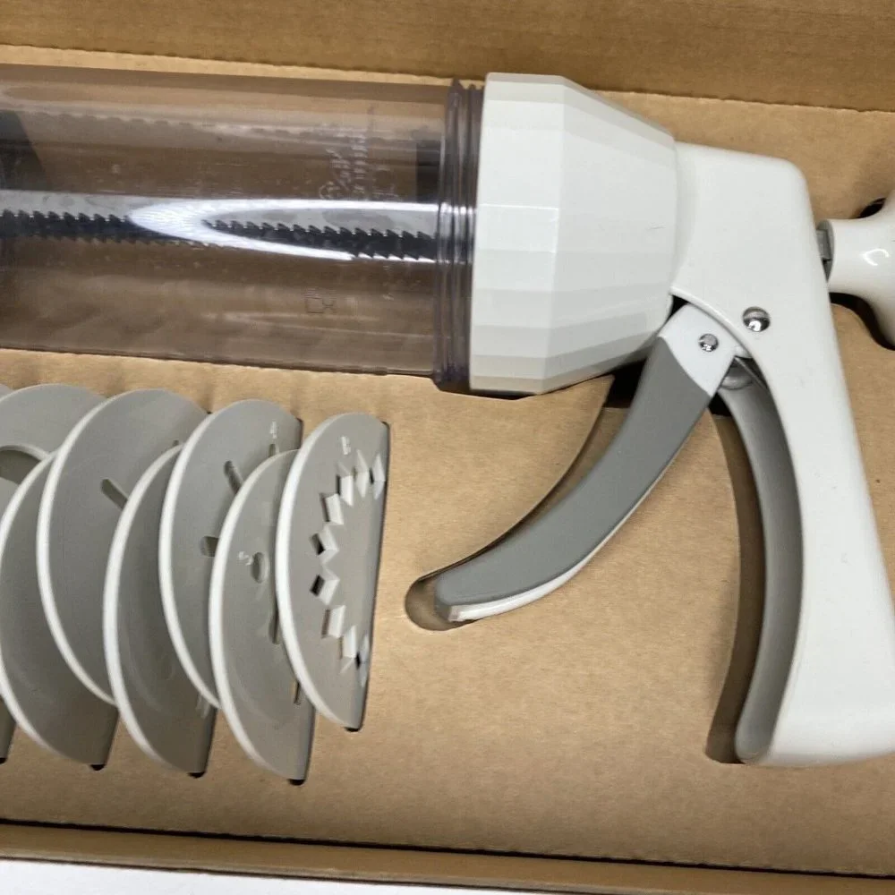 Pampered Chef Cookie Press 1525 Retired 15 Disks Designs Spritz Cookies